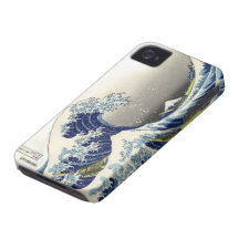 PixDezines Vintage, Great Wave, Hokusai 葛飾北斎の神奈川沖浪 Case-Mate iPhone 4 Cases