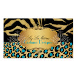 PixDezines Vintage leopard, zebra + damask Business Card Template