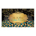 PixDezines Vintage leopard, zebra+lace Business Card Template