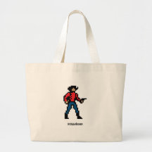 Pixel Cowboy Colour Tote Bag