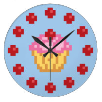 Pixel Cupcake wall clocks