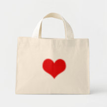 Pixel Heart Canvas Bag