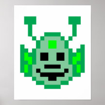 Pixel Martian Alien Posters