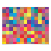 Pixel Rainbow Square Pattern Art Photo