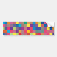 Pixel Rainbow Square Pattern Bumper Sticker
