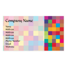 Pixel Rainbow Square Pattern Business Card Template
