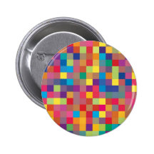 Pixel Rainbow Square Pattern Button
