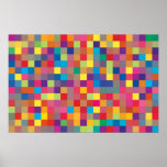 Pixel Rainbow Square Pattern Print