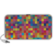 Pixel Rainbow Square Pattern Travel Speaker