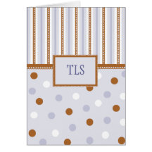 Pixie Polka Dots Monogram Notecard