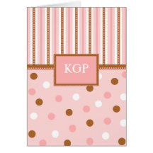 Pixie Polka Dots Monogram Notecard