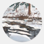 Pixley in Winter Round Stickers