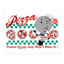 Pizza Any Way I Slice It Retro Postcard CUSTOMIZE