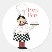 Pizza Birthday Party Stickers