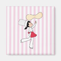 Pizza Chef Art Refrigerator Magnet