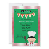 Pizza Party Birthday Invitation
