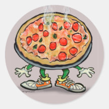 Pizza Round Stickers
