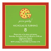 Pizza Slices - Birthday Party Invitation
