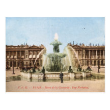 Place de la Concorde, Paris, France Vintage Post Card