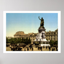 Place de la République, Paris France, 19th century Print