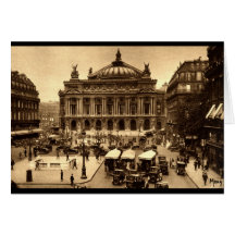 Place de l'Opera, Paris France c1925 Vintage Greeting Cards