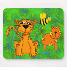 Placemat Kids Cheetah Tiger Bee Mouse Pad