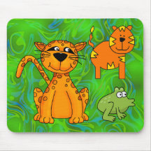 Placemat Kids Cheetah Tiger Frog Mousepads