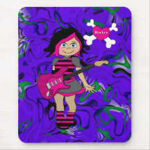 Placemat Kids Girl Rocker Girl Mouse Mat