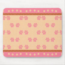 Placemat Mousepad Kid's Girls Pink Flowers