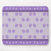 Placemat Mousepad Kid's Girls Purple Flowers