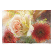 Placemat with Flowers of Oranges and Yellows