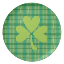 Plaid Clover St. Patrick's Day Shamrock Plate plates