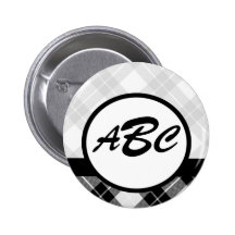 Plaid Custom Monogrammed Buttons