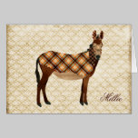 Plaid Donkey Personalised Notecard cards