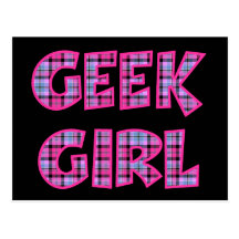 Plaid Geek Girl Design Post Card