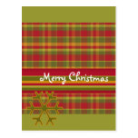 Plaid Merry Christmas Postcard