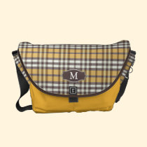 Plaid Monogram Rickshaw Messenger Bag (canary) messenger bags