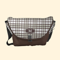 Plaid Monogram Rickshaw Messenger Bag (cocoa) messenger bags
