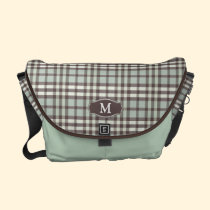 Plaid Monogram Rickshaw Messenger Bag (mint) messenger bags
