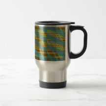 Plaid Orange Green Blue Stripe Travel Mug