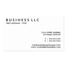 plain black and white. business card template