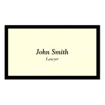 Plain Black Border Lawyer/Attorney Business Card