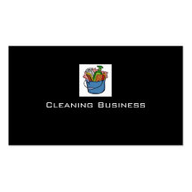 Plain black cleaning customisable business cards