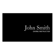 Plain Black QR Code Diving Business Card