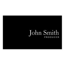 Plain Black QR Code Producer Business Card