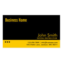 Plain Black & Yellow Diving Business Card