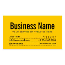 Plain Black & Yellow Producer Business Card