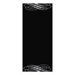 Plain Blank Black with Silver Ribbons Announcement
