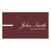 Plain Brown Political Scientist Business Card