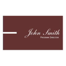 Plain Brown Program Director Business Card